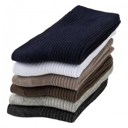 Men's Cotton Crew Socks - Thickened, Breathable, Anti-Slip Business Socks