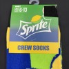 SPRITE Men's Size 6-13 Crew Socks Blue Yellow Green Black Official Logo Design