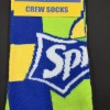 SPRITE Men's Size 6-13 Crew Socks Blue Yellow Green Black Official Logo Design