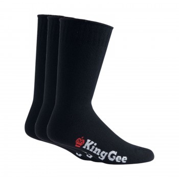 12 X Kinggee Men's Bamboo Black Work Socks 7-12
