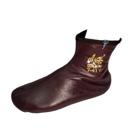 Burgundy Leather Winter Socks Slippers Islam Mest Feet Warmer & Halal Slippers