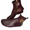 Burgundy Leather Winter Socks Slippers Islam Mest Feet Warmer & Halal Slippers