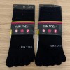 FUN TOES 2 Pairs Men's Cotton Toe Socks Dries Quickly size sock 9-11 Shoe 4-11