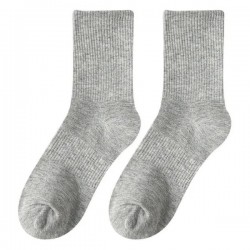 Women's White Crew Socks | Cotton Mid-Calf Socks for All Seasons | Solid Color Black Ankle Socks | Trendy Long Socks for Men and Women
