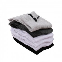 Men's Cotton Socks with Letter Print Mid-Crew Athletic Breathable Moisture-Wicking Six Color Pack