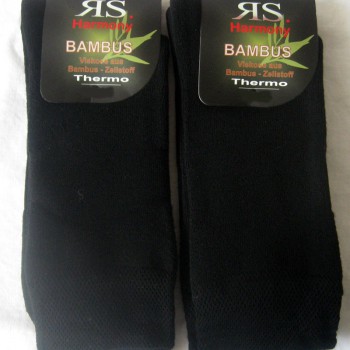 2 Pair Men's Thermal Bamboo Socks Winter Socks Extra Warm Black 39 To 46