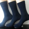 3 Pair Men Socks without Rubber With a Lot Cotton Wide Soft Rim 3 Blues