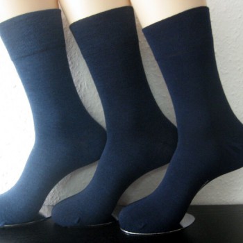 3 Pair Men Socks without Rubber With a Lot Cotton Wide Soft Rim 3 Blues