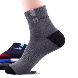 Men's Summer Socks - Breathable Cotton Anti-Odor Athletic Socks with Letter Design