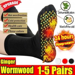 1-5 Pair Fashion Self-heating Couple Socks Therapy Anti-fatigue Massage Socks Health Socks Fire Moxibustion Physiotherapy Socks Health Care