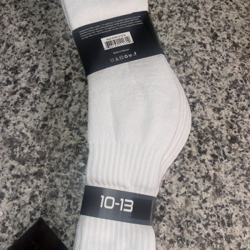 RND 4 Pack White High Performance Crew Socks Mens Size 10-13