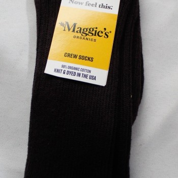 Maggies Organics Unisex Comfortable Long Lasting Crew Socks BM7 Eggplant Large