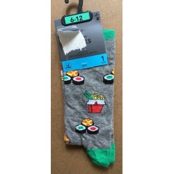 Men’s Grey / Multi Socks with Sushi detail. size 6-12