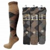 12 Pairs Premium Wool Knee High Socks Mens, Argyle Boot Socks Mens UK 6-11