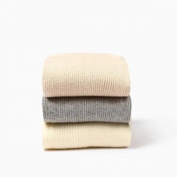 1Pair/2Pairs/ Winter High Socks School Girls High Socks Loose Solid Colors Double Needles Knitting Cotton Long Socks