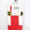 CLUB ROOM SANTA CLAUS PRINT RED CHRISTMAS HOLIDAYS GRAPHIC FUZZY CREW SOCKS NEW