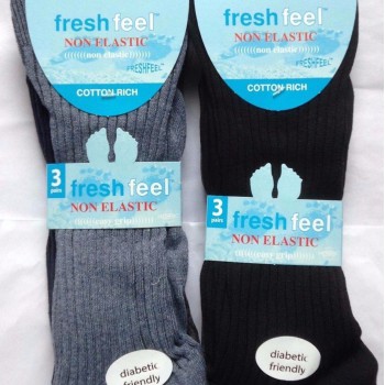 6 PAIRS MENS NON ELASTIC DIABETIC RICH COTTON EASY GRIP ANTIBACTERIAL SOCKS