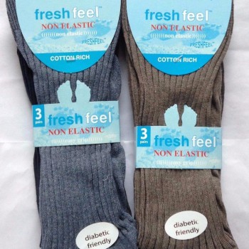 6 PAIRS MENS NON ELASTIC DIABETIC RICH COTTON EASY GRIP ANTIBACTERIAL SOCKS