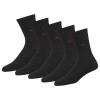 NAVYSPORT 5 Pairs Men's Crew Socks 9-12 Cotton Cushion (9-12, Large, Black 6p