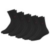 NAVYSPORT 5 Pairs Men's Crew Socks 9-12 Cotton Cushion (9-12, Large, Black 6p