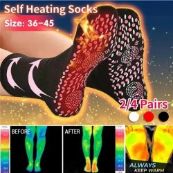 1/2/4Pairs Tourmaline Socks Relief Pain Cotton Magnetic Therapy Foot Care Feet Comfort Self Heating Socks (one size for 36-45)