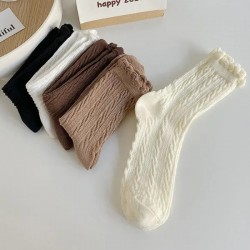 New solid color ladies socks are simple and versatile college cotton socks black and white Lolita student socks