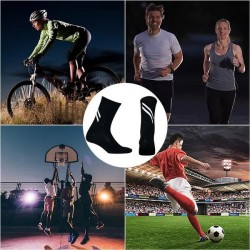 Unisex Cycling Socks High Reflective Night Safety Sport Socks(1 Pair)Moisture Wicking Breathable Running Socks for Outdoor Sport Night