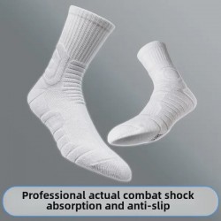 Pro Basketball Socks for Men - High Cushion Moisture Wicking Anti-Slip Sports Crew Socks