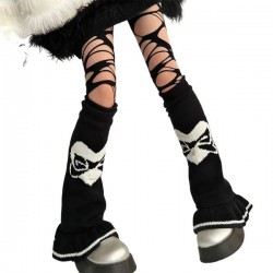 Women's Lolitas Knit Long Socks Bowknot Leg Warmers Harajuku Booties Socks Gift