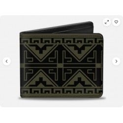 Bi-Fold Wallet Geometric7 Black/Olive (US IMPORT)