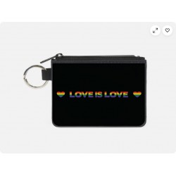 Canvas Zipper Wallet Mini X-SMALL LOVE IS LOVE/Heart Black/Rainbow (US IMPORT)