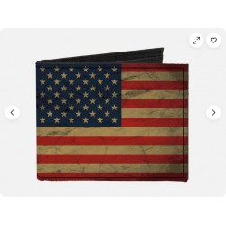 Canvas Bi-Fold Wallet American Flag Weathered (US IMPORT)