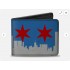 Bi-Fold Wallet Chicago Skyline/Flag Distressed Black/White/Red (US IMPORT)