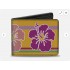 Bi-Fold Wallet Hibiscus w/Stripes Gold/Multi Pastel (US IMPORT)