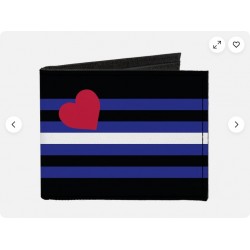 Canvas Bi-Fold Wallet Flag Leather Black/Blue/Red/White (US IMPORT)