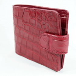 New Red Real Croc Leather Belly skin Women's Strap Bi-fold Coin Purse Wallet