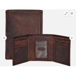 Real Leather Mens Trifold Wallet RFID Blocking Slim Minimalist Front Pocket