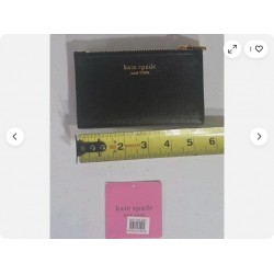 New York Morgan Small Slim Bifold Wallet in black saffiano New