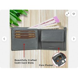 Genuine Leather RFID Blocking Wallet Men's Grey