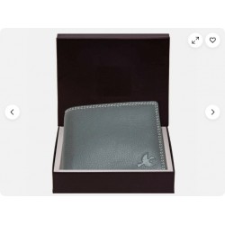 Genuine Leather RFID Blocking Wallet Men's Grey