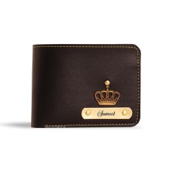 Coin Purse de Leather Unisex Black Hombre Women's Personalizado Nombre y Colgante