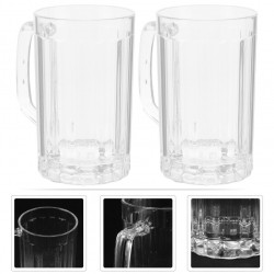 2 Pcs Household Beer Mug Cup Transparent 500 ml Water Cup