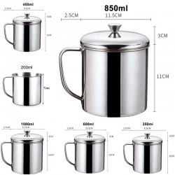 Stainless Steel Camping Mug Water Cup Outdoor Drink Coffee Tea Lid 200-1100ml