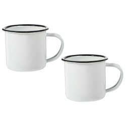 2 Pcs Water Cup for Home Camping Outdoor Mini Enamel Coffee Mugs