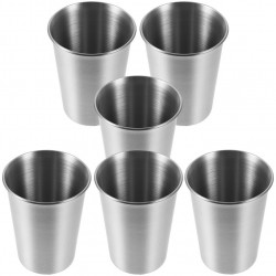 6 Pcs Water Cup Stainless Steel Coffee Cups Metal Camping Drinks