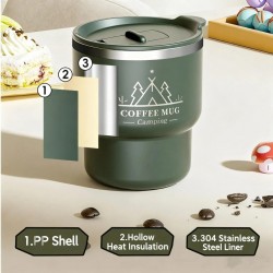 Travel Mug 304 Stainless Steel Water Cup Double Wall Insulated with Lid