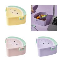 Practical Bento Lunch Box for Kids Leakproof Lunch Fruit Container Microwave Safe with 3 Divideds Compartments JEF