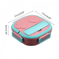 Kids Stainless Steel Lunch Box Cartoon Robot Compartment Food Storage Container