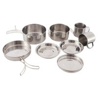 8pack Light weight Folding Cookware Stainless Steel Camping Lunch Box