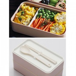 Double-layer Separation Plastic Lunch Box with Distributed Tableware